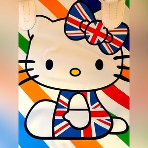 EUC darling British 🇬🇧 Hello Kitty multi color striped bag 🇬🇧
